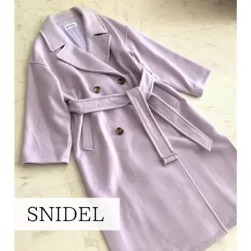 [SNIDEL] 허리 마크 롱 코트 라벤더