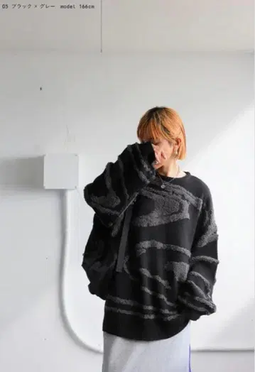 자카드 니트 긴팔 니트 안티카