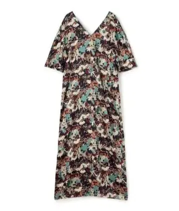 BACCA 실크 트윌 플라워 프린트 카프탄 원피스