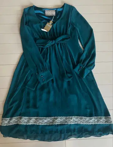 레트로 원피스 미사용 새상품 블루 계열