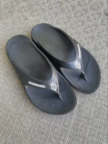 NEIGHBORHOOD SRL x OOFOS 26.5cm 블랙