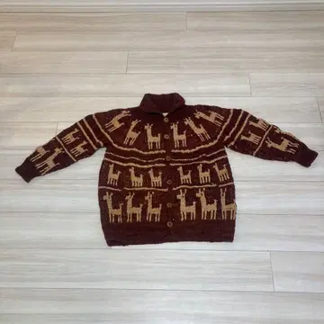 Lela 기린 패턴 가디건 울 혼방