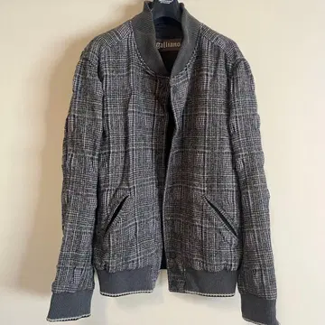 존 갈리아노 그레이 체크 무늬 블루종