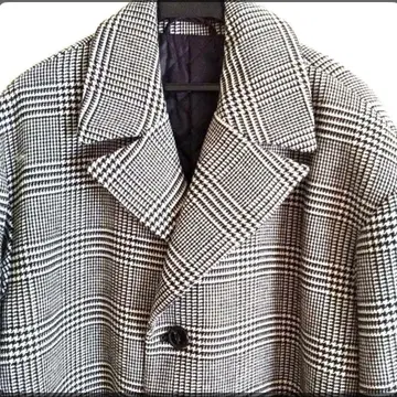 GU 체크 더블 브레스트 체스터 코트 XL