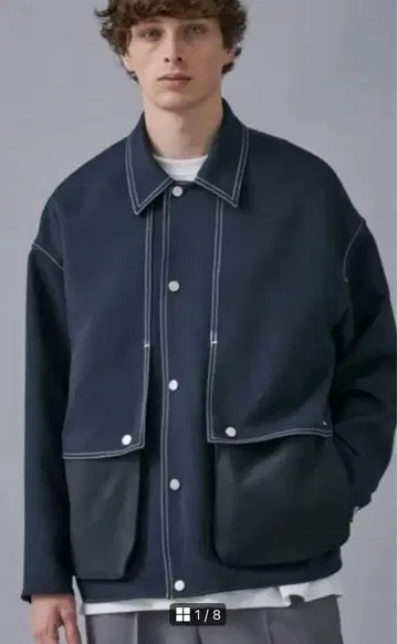 퍼블릭 도쿄 스티치 콤비 블루종