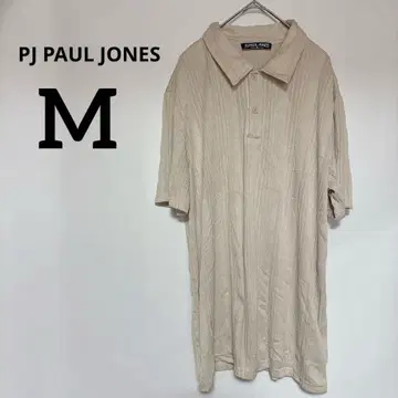 새상품급 PJ PAUL JONES [ M ] 스트라이프 피케 셔츠 베이지