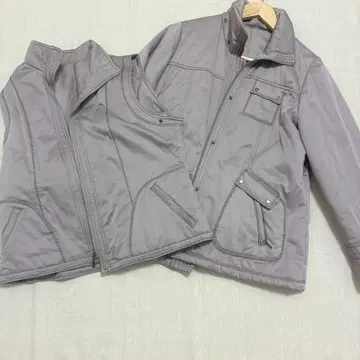 그레이 퀼팅 자켓 안쪽 조끼 세트