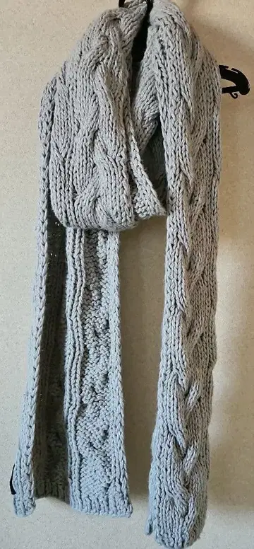 초 롱 VANQUISH 케이블 짜임 그레이 머플러