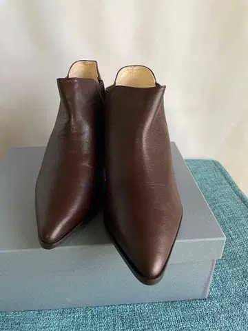스타일 델리 다크 브라운 가죽 앵클부츠 25 새상품