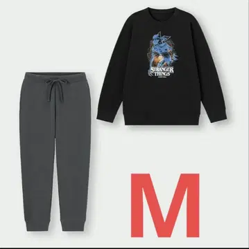 기묘한 이야기 x GU 데모고르곤 소프트 맨투맨 라운지 세트