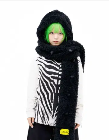 이세계 가시 머플러 (후드 부착) Black