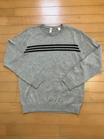 adidas 그레이 스웨터 L 사이즈 스트라이프
