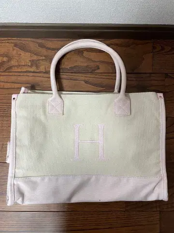dazzlin H 자수 토트백 크림/핑크