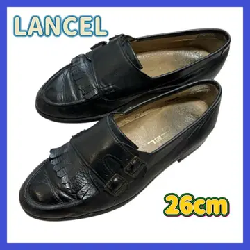 LANCEL 란셀 블랙 26cm 가죽 로퍼 버클 포함