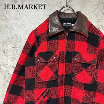 [ 초인기 ] H.R.MARKET CPO 자켓 옷깃 가죽 체크 완판템