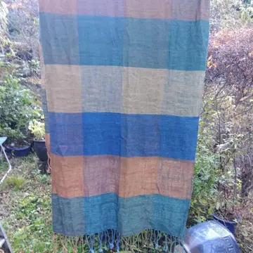 우사토 의류 usaato 대형 스카프 초목 염색 네이비 나염 수직 수직