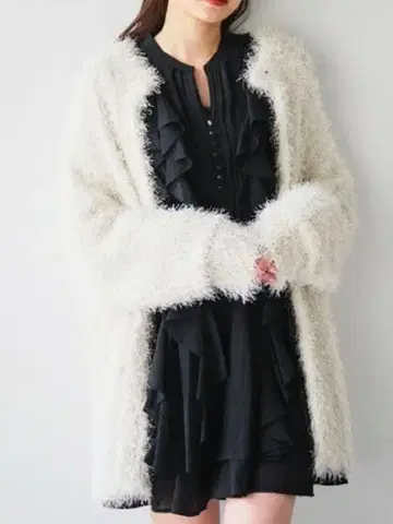 COCODEAL 코코딜 라메 컬 페더 2WAY 니트 가디건