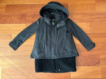 더 리라쿠스 숏 모즈 코트 보아 라이너 포함 블루종 36 블랙