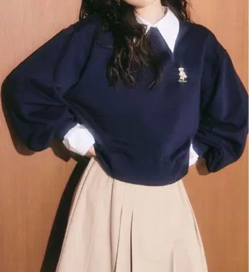 릴리 브라운 릴리베어 맨투맨 네이비