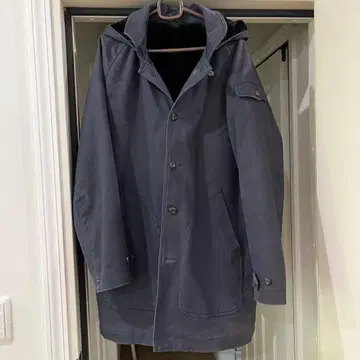 KEATON CHASE 키튼 체이스 네이비 보아 안감 하프 코트 M L