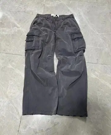 erl 그레이 와이드 핏 카고 팬츠 M