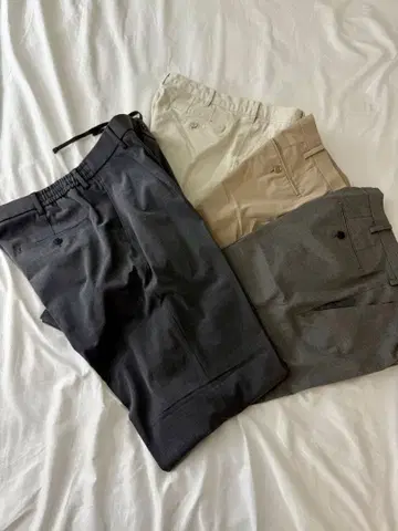 유니클로 턱 와이드 팬츠 긴 길이 외 팬츠 4종 세트