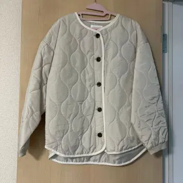 Samansa Mos2 blue 아이보리 퀼팅 자켓