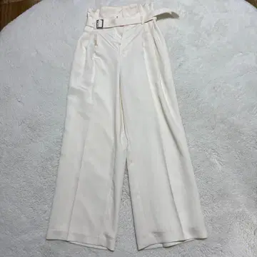 FRAY I.D 화이트 와이드 팬츠 벨트 포함