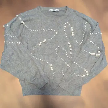 ZARA 그레이 펄 니트 스웨터 ( M 사이즈 )