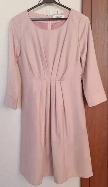 SOUP 7부 소매 무릎 기장 원피스 핑크