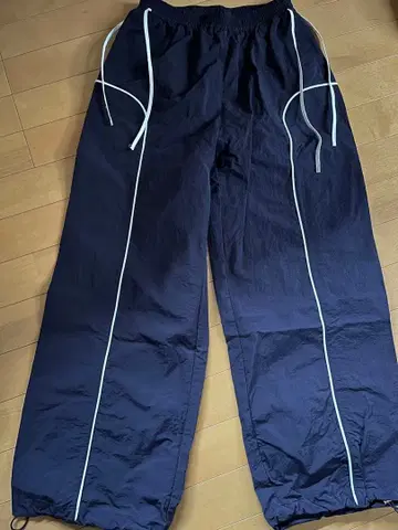 Sea Room lynn 네이비 바스락 팬츠 화이트 라인 S