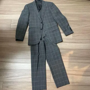 그레이 체크 무늬 비즈니스 정장