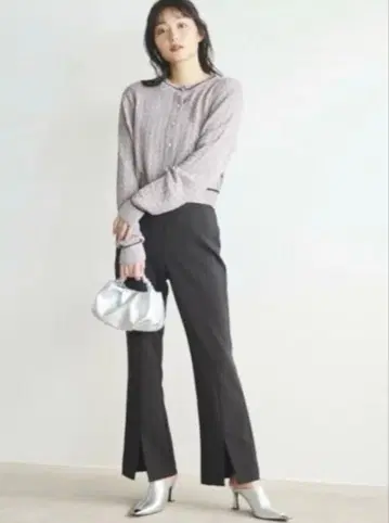 프론트 슬릿 하이퍼 스트레치 팬츠