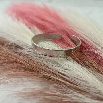 새상품 은 실버 오픈 커프 팔찌 약 6cm 러브 포에버