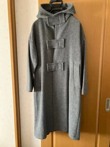 CRESCENT DUO 그레이 후드 부착 롱 코트