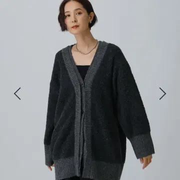 [ 택 포함 새상품 ] 이번 시즌 렙심 5 게이지 더블 컬러 튜닉 가디건