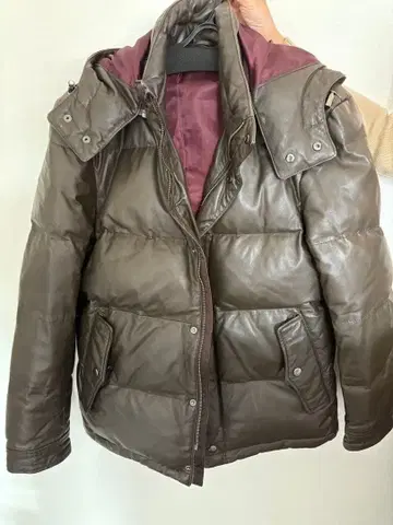 [새상품급] 윈드아머 램 가죽 다운 자켓 양가죽 천연 가죽 브라운 M