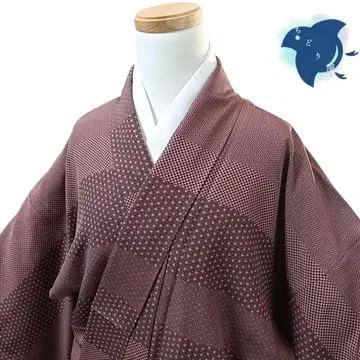 C22 치도리야 소고 백화점 기모노 코몬 브라운 스트라이프