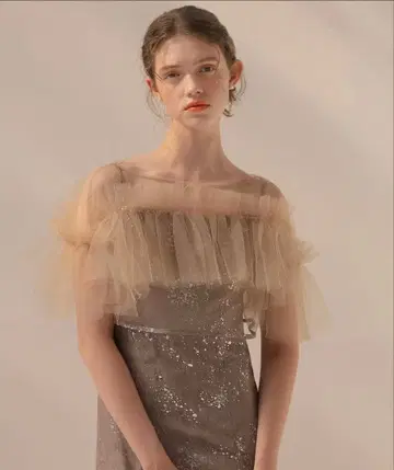 LEJA 튤 프릴 볼레로 페인트 머메이드 원피스 드레스