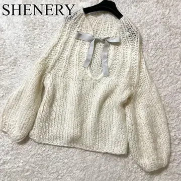 시너리 백리본 핸드 케이블 니트 풀오버