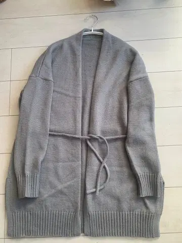 ROPE'PICNIC 그레이 롱 가디건 벨트 포함