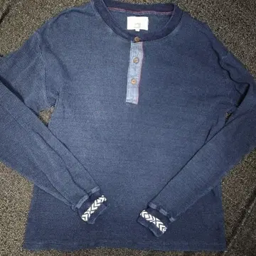 더퍼 DUFFER 인디고 다크 블루 헨리넥 티셔츠 네이비 나염 M