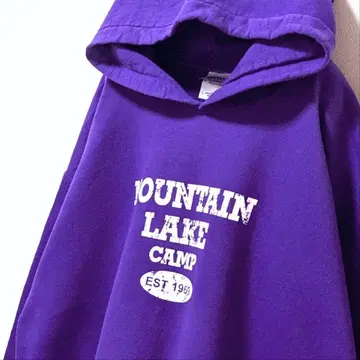 길단 마운틴 레이크 캠핑 1969 후드 맨투맨 퍼플 보라색 L 구제 의류