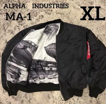 ALPHA INDUSTRIES 플라이트 자켓 MA-1 블랙 XL