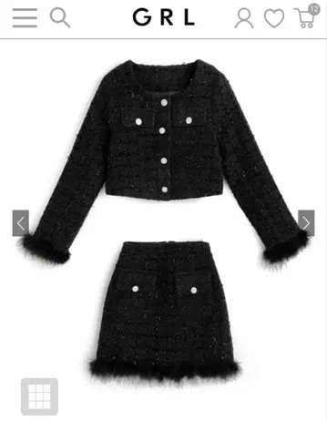 페더 트위드 자켓 x 인팬 안감 부착 스커트 셋업[pm634]