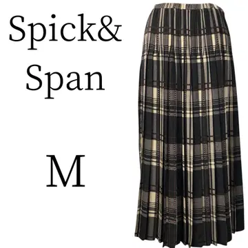 새상품급 Spick&Span 스픽 앤 스팬 체크 플리츠 스커트 M