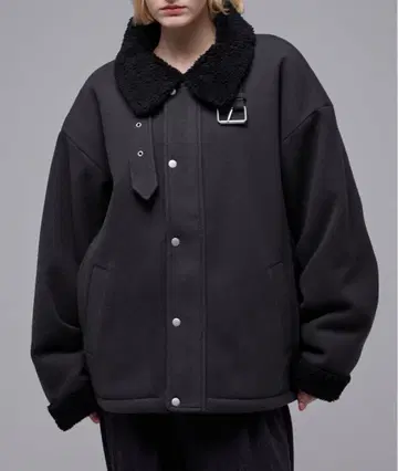 [ Loose ] 오버 멜톤/합성 피혁 보아 블루종