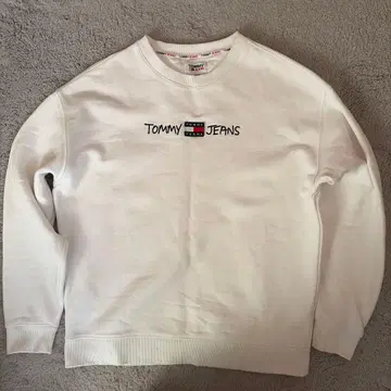 TOMMY JEANS 화이트 맨투맨 L