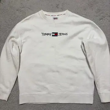TOMMY JEANS 화이트 맨투맨 L