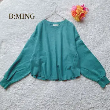 비밍 바이 빔즈 [ one ] 터콰이즈 크롭 맨투맨 캐주얼